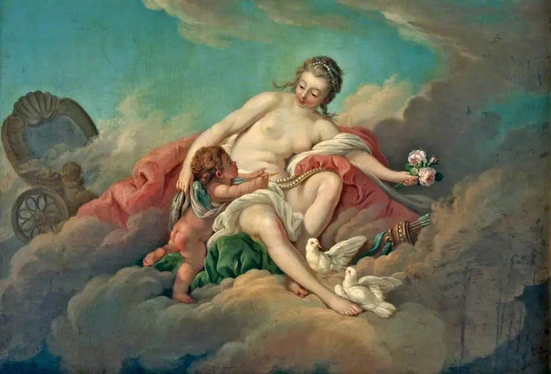 Venere e Cupido tra le nuvole - François Boucher