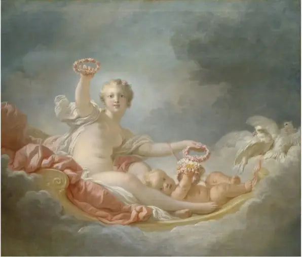 Vénus et Cupidon (Jour) - Jean-Honoré Fragonard image 1 tableau peint à l’huile sur toile