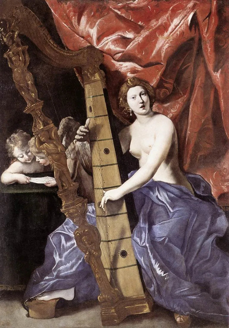 Venere che suona l'arpa - Giovanni Lanfranco