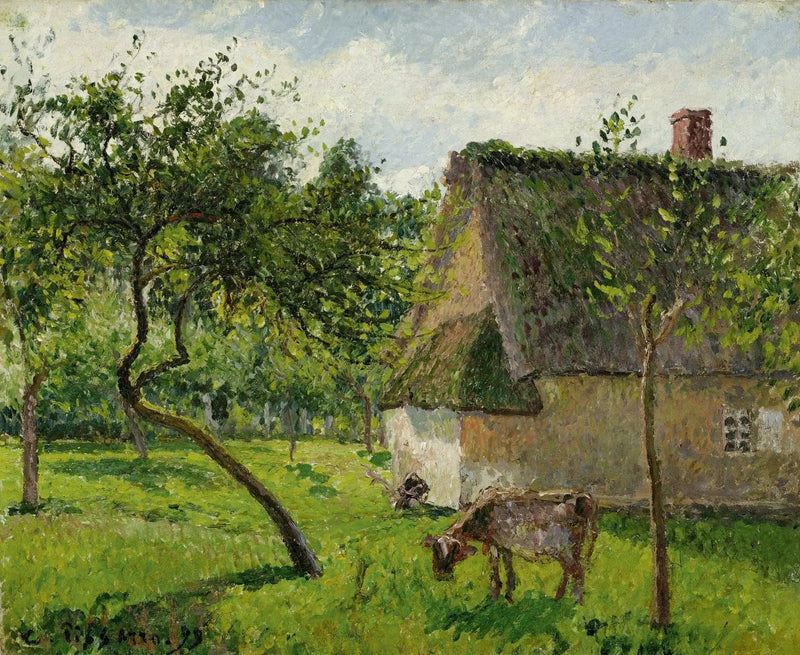 Frutteto a Varengeville con mucca (Un recinto a Varengeville) - Camille Pissarro