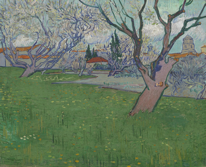 Frutteti in fiore, vista su Arles - Vincent van Gogh