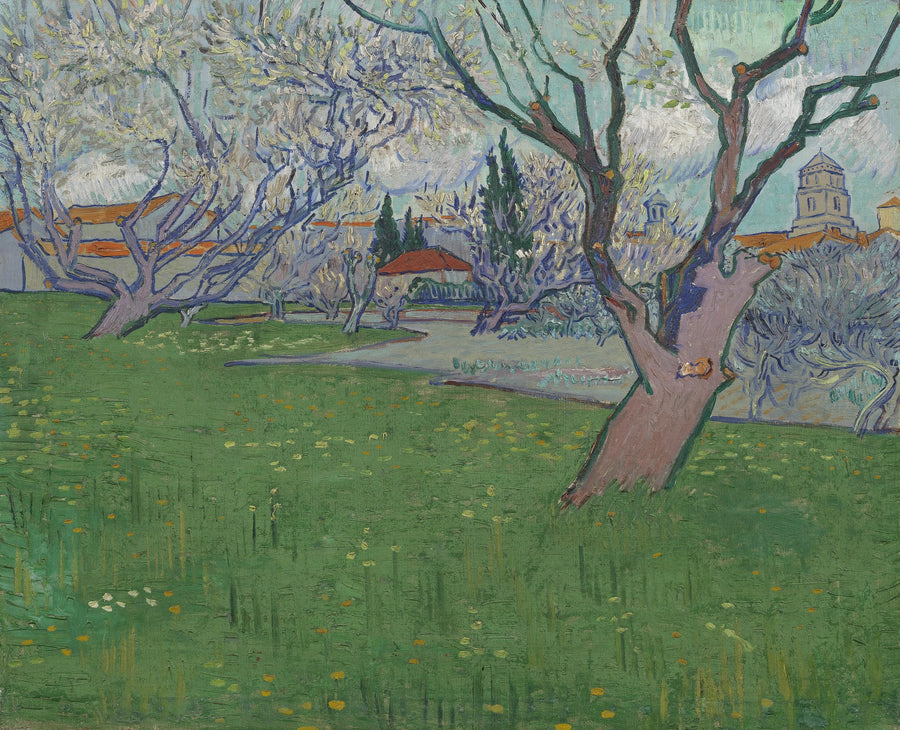 Frutteti in fiore, vista su Arles - Vincent van Gogh