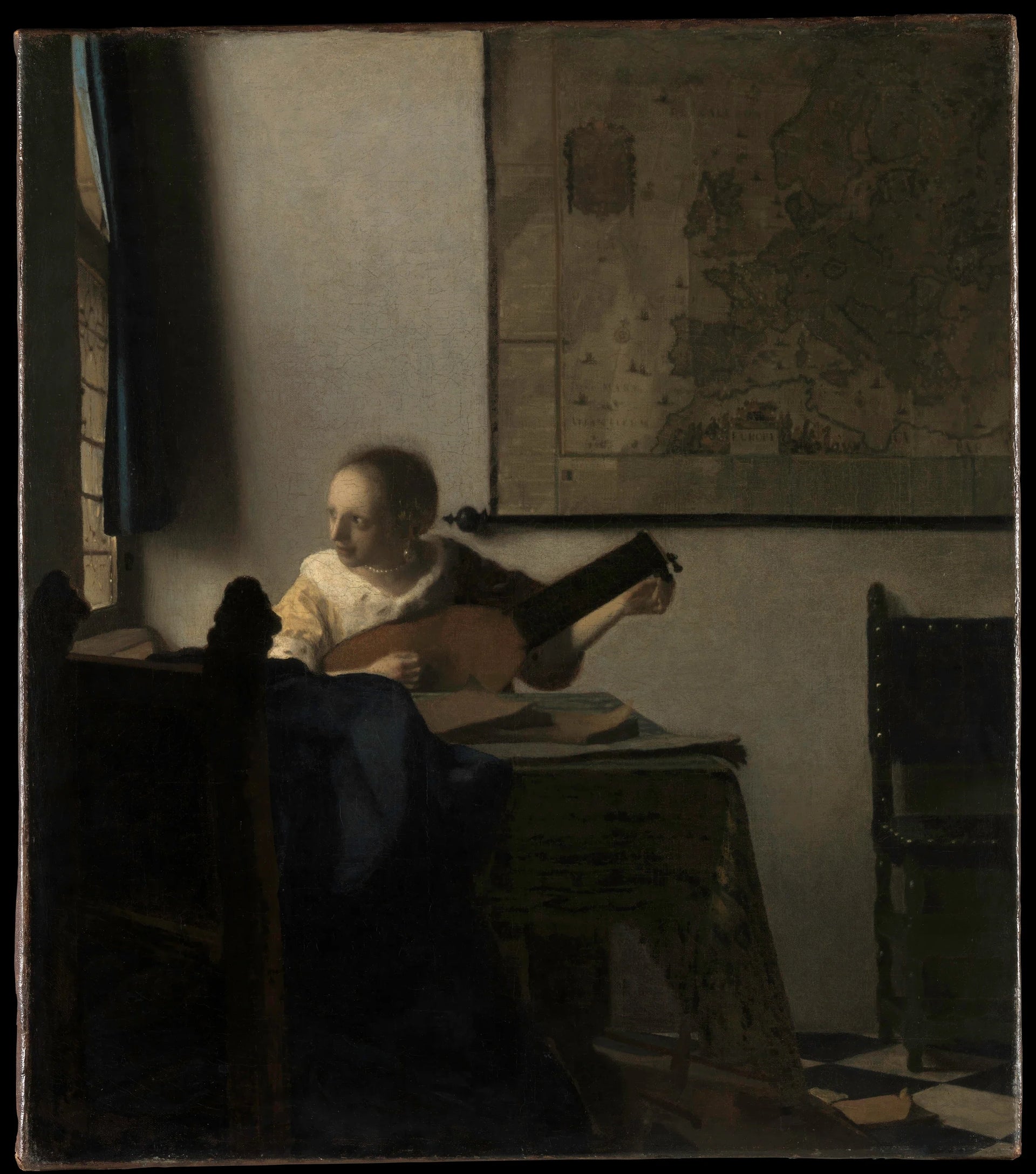 La Femme au luth de Vermeer – reproduction peinture à l’huile sur toile