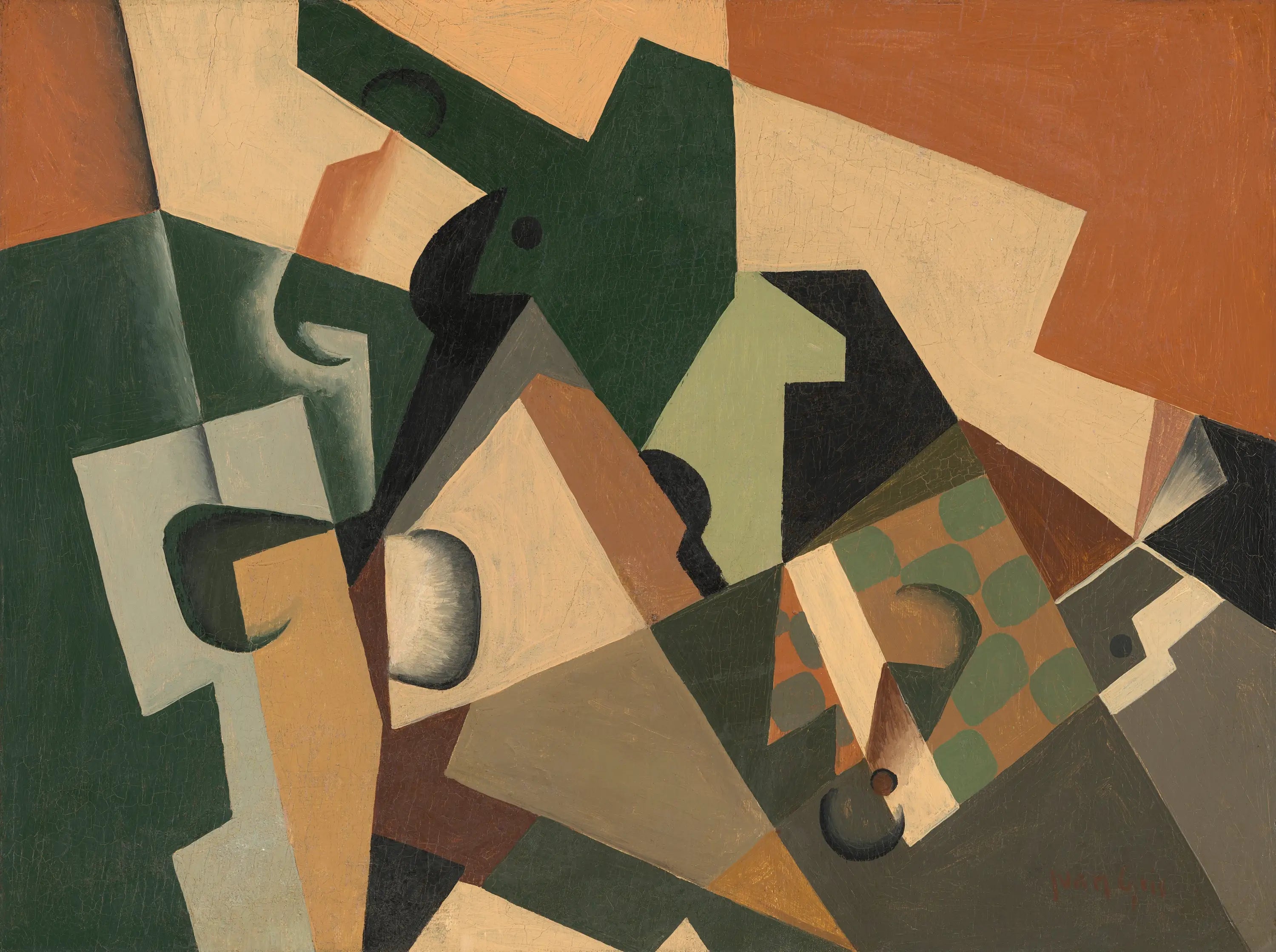 Verre et damier - Juan Gris image 1 reproduction artisanale de tableau