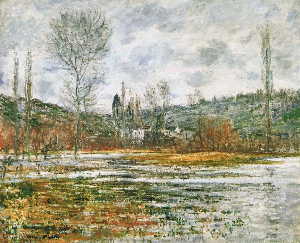 Vétheuil, prairie inondée W639 par Claude Monet, Kasama Nichidō Museum of Art