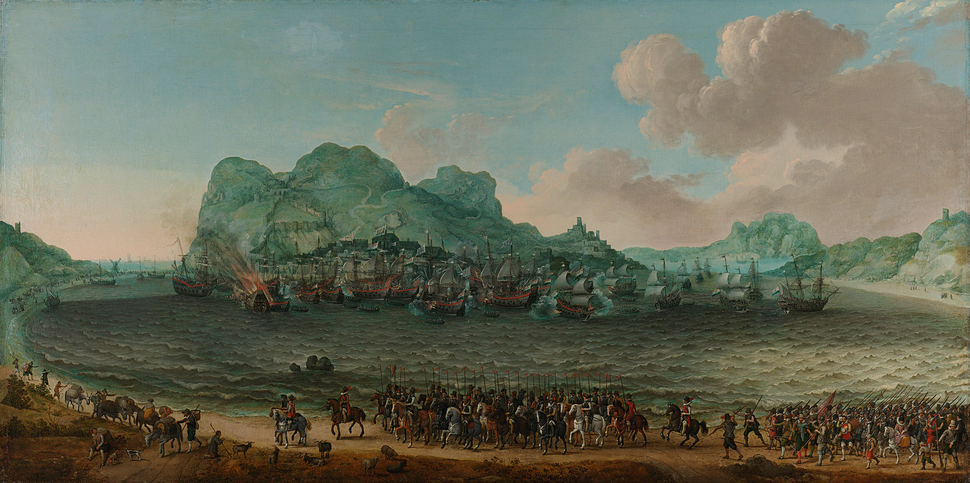 La victoire sur les Espagnols à Gibraltar par une flotte commandée par l'amiral Jacob van Heemskerck, le 25 avril 1607 - Adam Willaerts