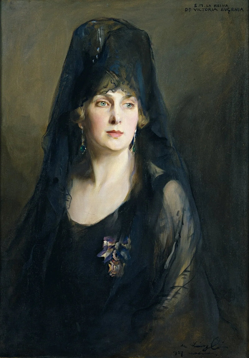 Vittoria Eugenia di Battenberg indossa una mantiglia - Filippo di Laoszlo