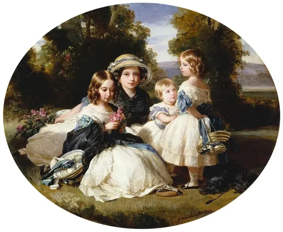 Victoria, princesse royale, princesse Alice, princesse Helena et princesse Louise - Franz Xaver Winterhalter image 1 copie de tableau peinte à la main