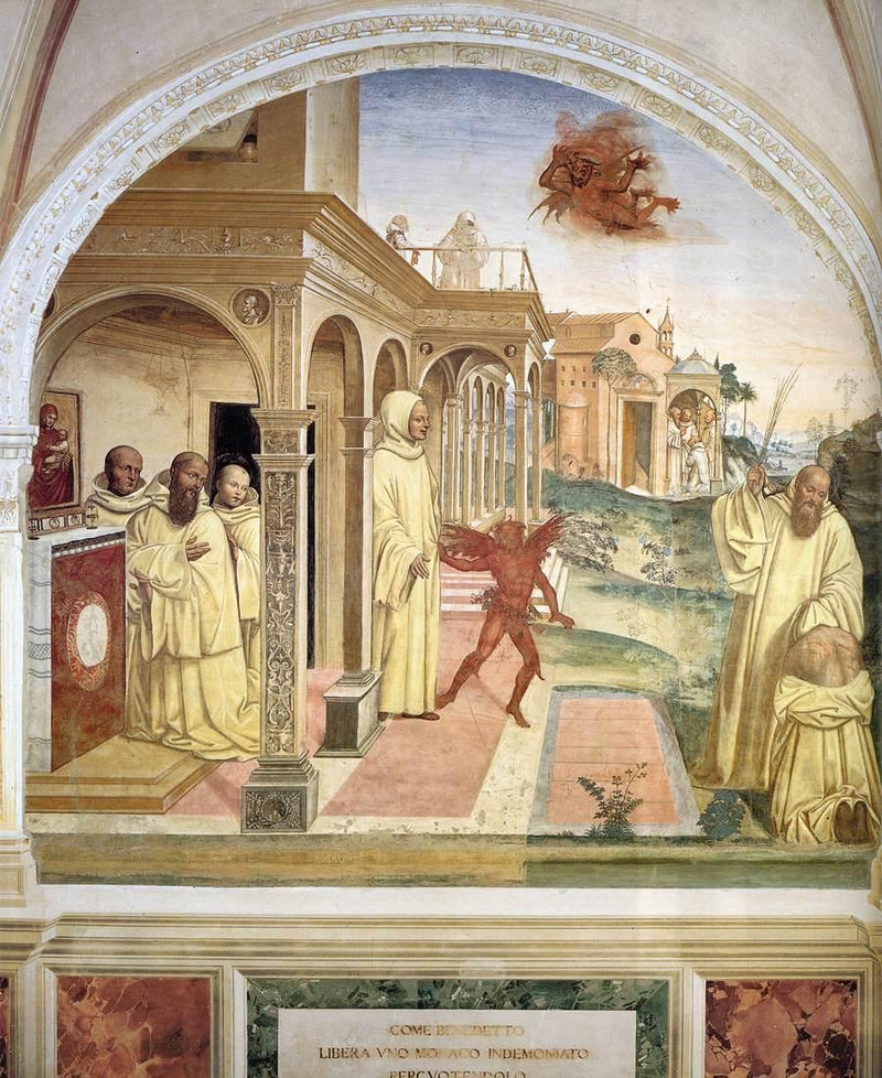 Vita di san Benedetto, Scena 13 Benedetto libera un monaco posseduto dal demone - Il Sodoma (Giovanni Antonio Bazzi)