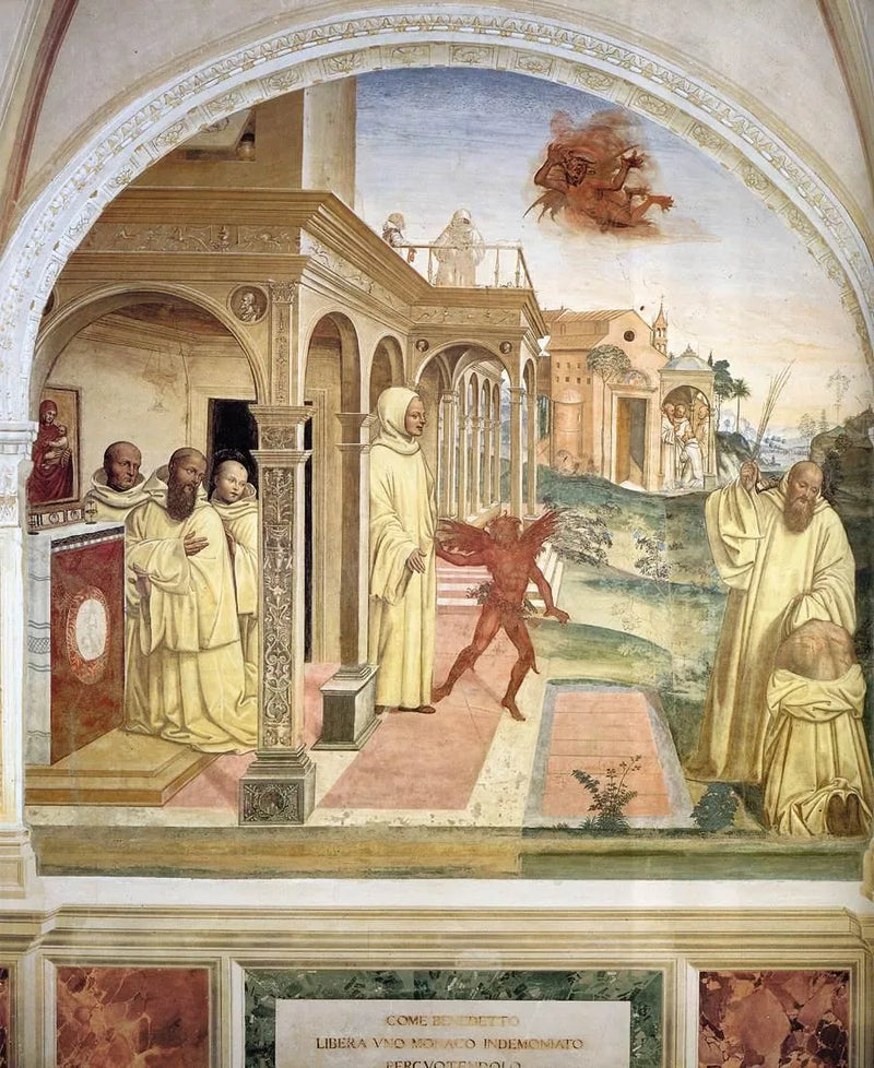 Vita di san Benedetto, Scena 13 Benedetto libera un monaco posseduto dal demone - Il Sodoma (Giovanni Antonio Bazzi)