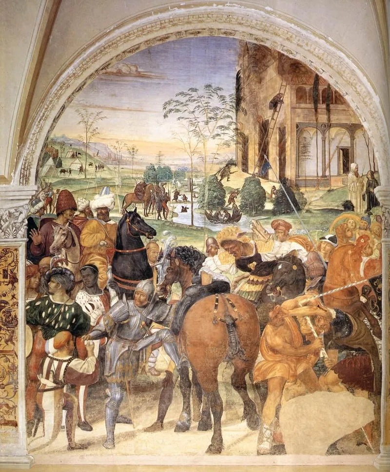 Vita di san Benedetto, scena 30 : Benedetto predice la distruzione di Montecassino - Il Sodoma (Giovanni Antonio Bazzi)