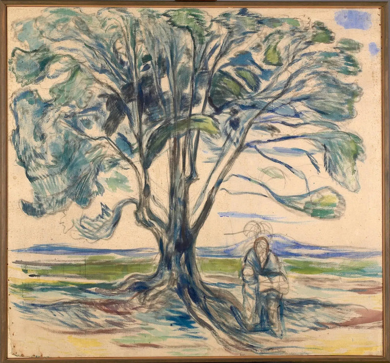 Vecchio uomo seduto sotto un albero - Edvard Munch