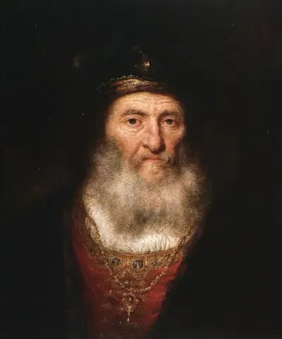 Vecchio uomo con barba e berretto che indossa un medaglione - Rembrandt