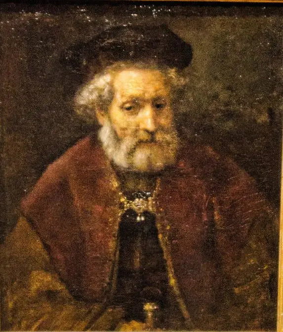Vieil homme avec une barbe et un béret - Rembrandt image 1 tableau peint à l’huile sur toile