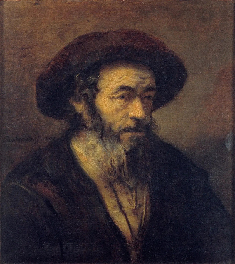 Vecchio uomo con barba che guarda a destra - Rembrandt
