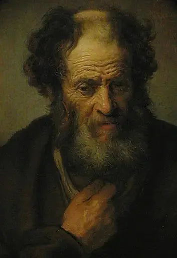Vieil homme - Rembrandt image 1 copie peinte à la main à l’huile