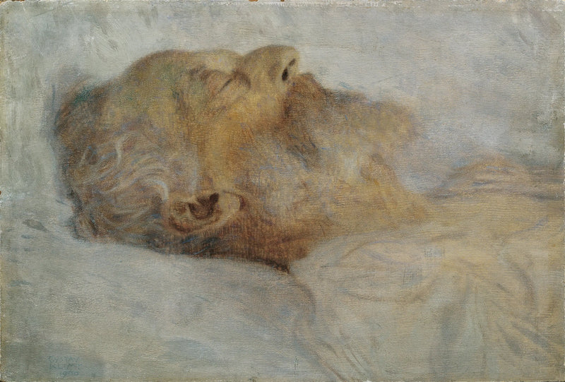 Vecchio uomo sul suo letto di morte - Gustav Klimt