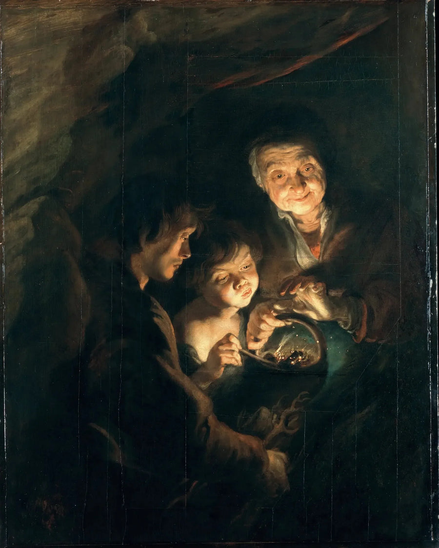 Vecchia donna con un paniere di carbone - Peter Paul Rubens