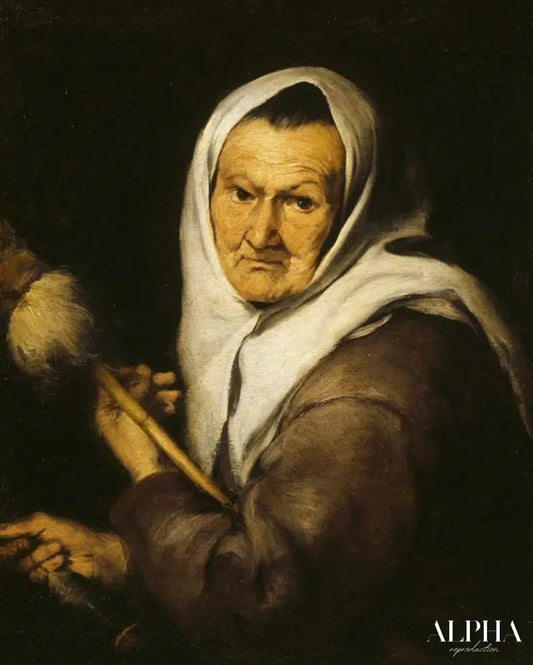 Vieille femme avec une quenouille - Bartolomé Esteban Murillo - Reproductions de tableaux et peintures haut de gamme