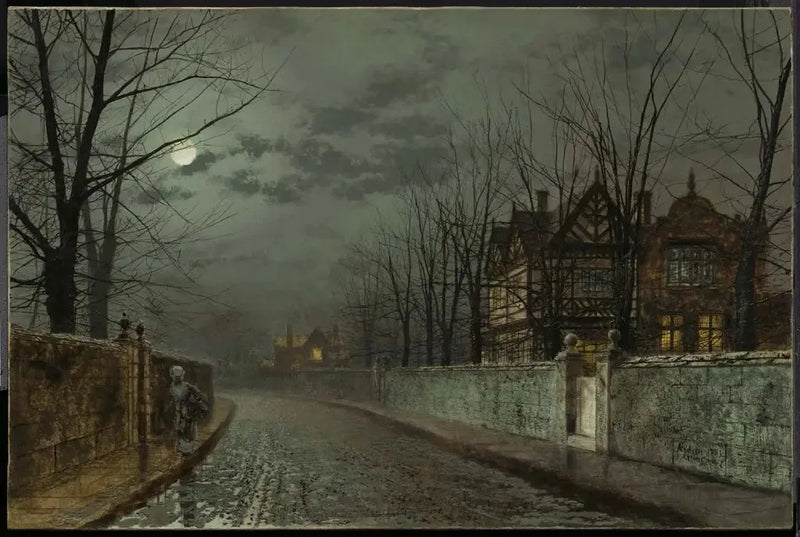 Vecchia casa inglese al chiaro di luna - John Atkinson Grimshaw