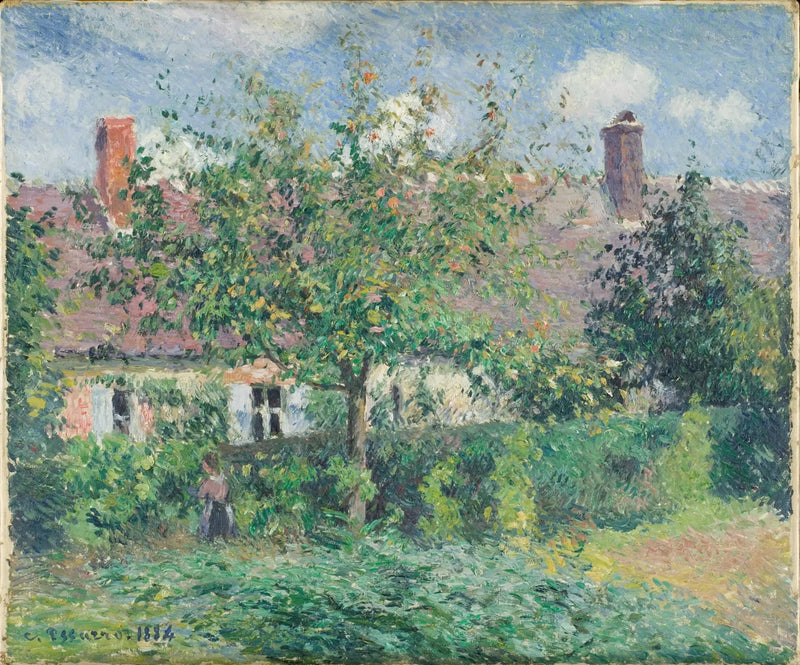 Vecchie case a Éragny, di Camille Pissarro, 1884 - Camille Pissarro