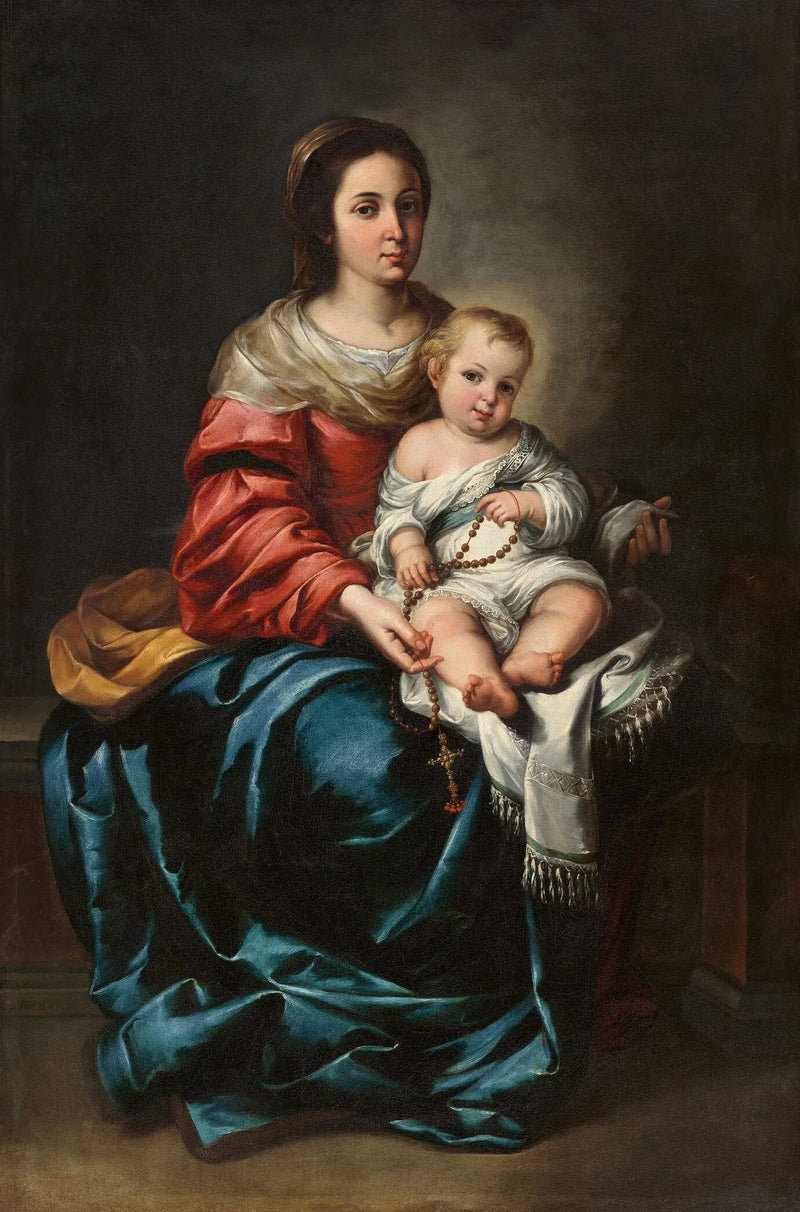 Vergine con Bambino, con rosario - Bartolomé Esteban Murillo