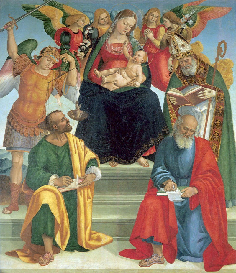 Vergine con il Bambino con santi e angeli - Luca Signorelli
