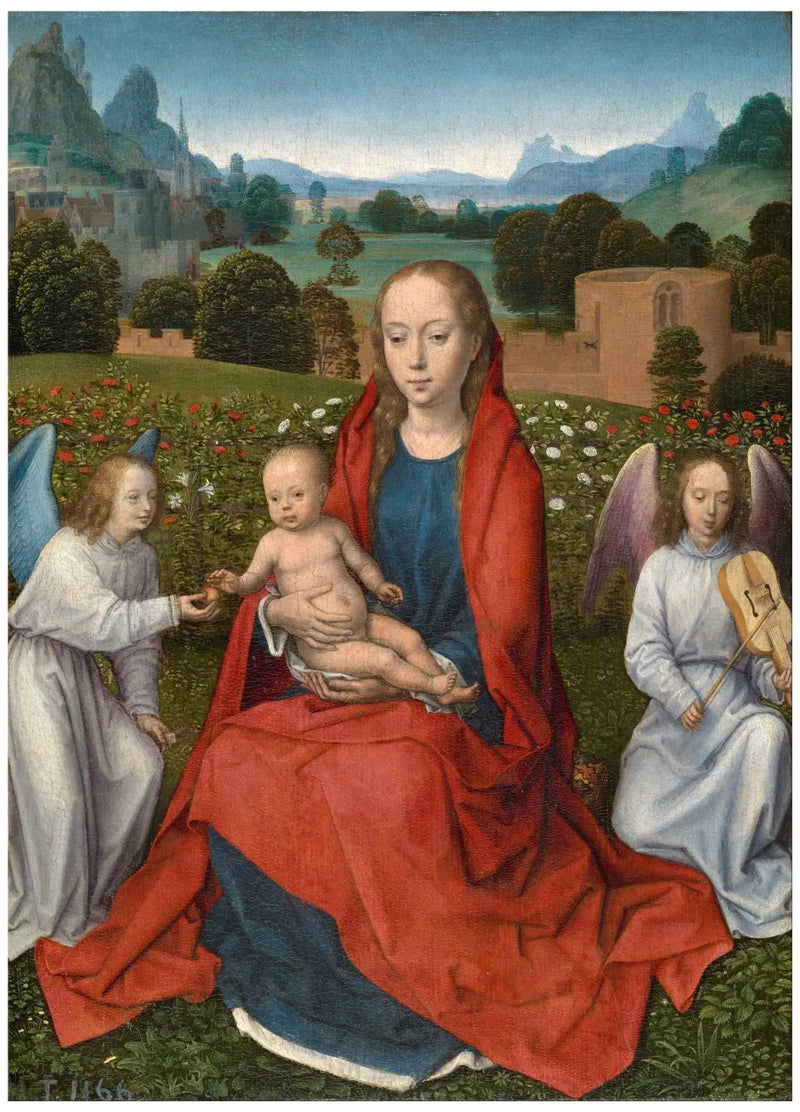 Vergine con il Bambino con due angeli - Hans Memling