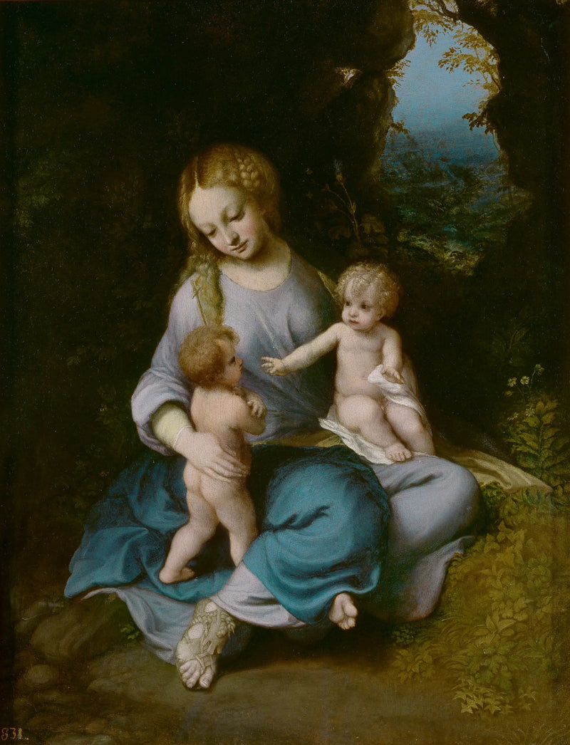 Vergine con Bambino con Giovanni Battista - Antonio da Correggio