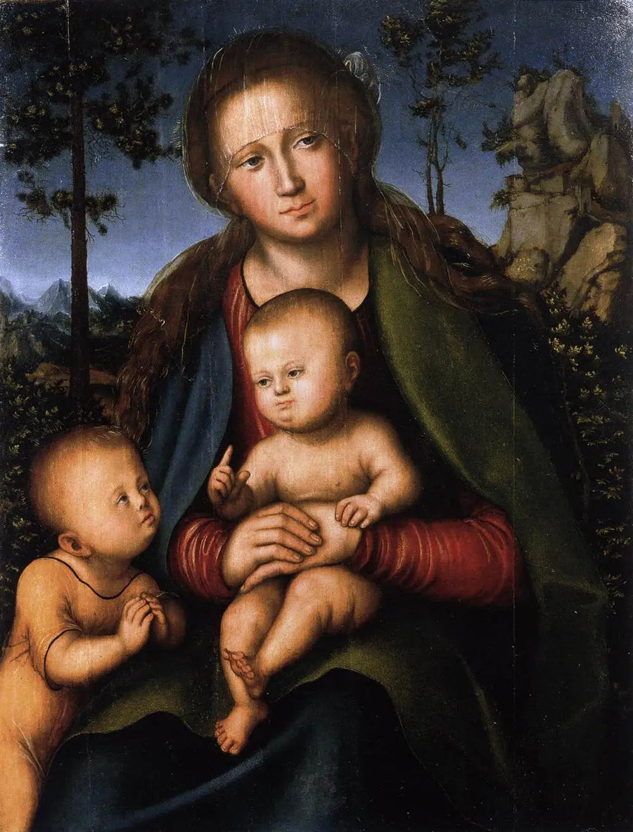 Vergine con il Bambino con il giovane Giovanni Battista - Lucas Cranach il Vecchio