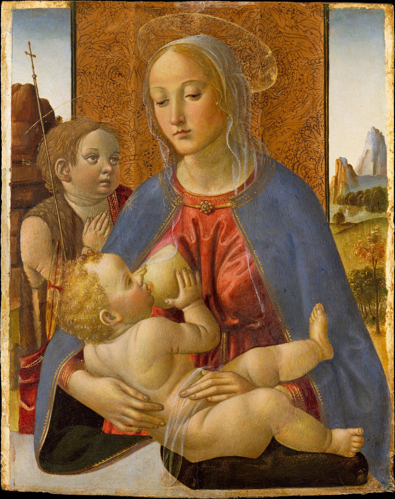 Vergine con il Bambino e il giovane san Giovanni Battista - Cosimo Rosselli