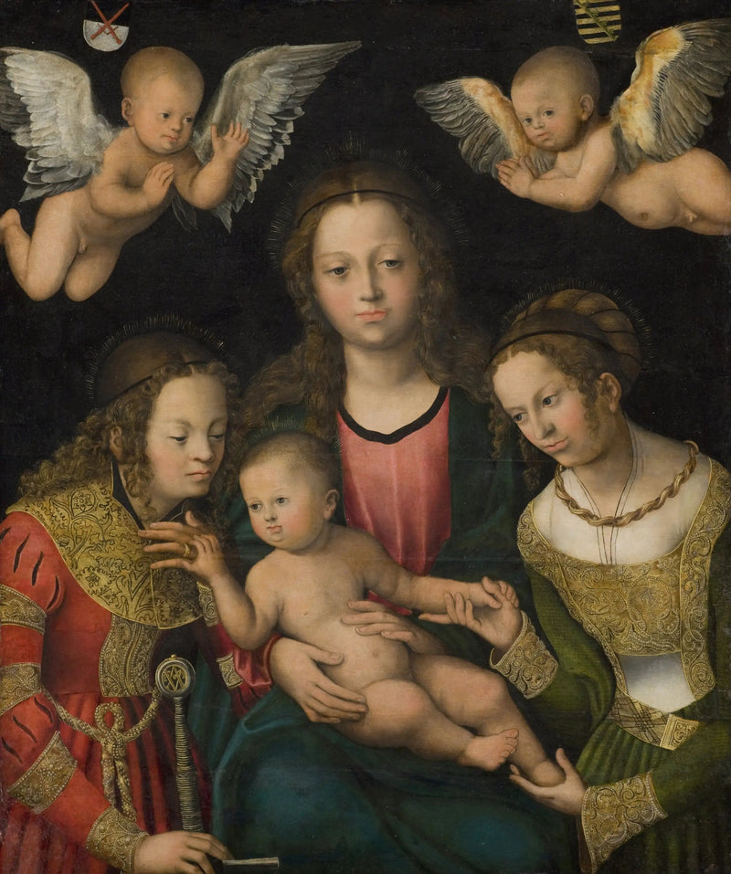 Vergine con il Bambino con le sante Caterina e Barbara - Lucas Cranach il Vecchio