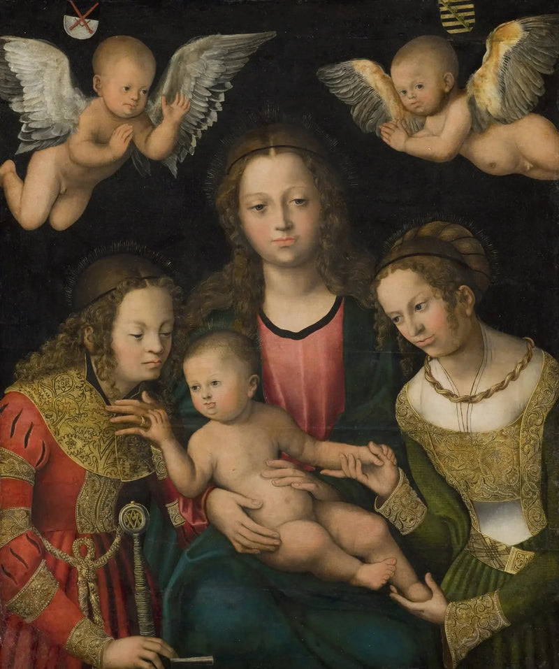 Vergine con il Bambino con le sante Caterina e Barbara - Lucas Cranach il Vecchio
