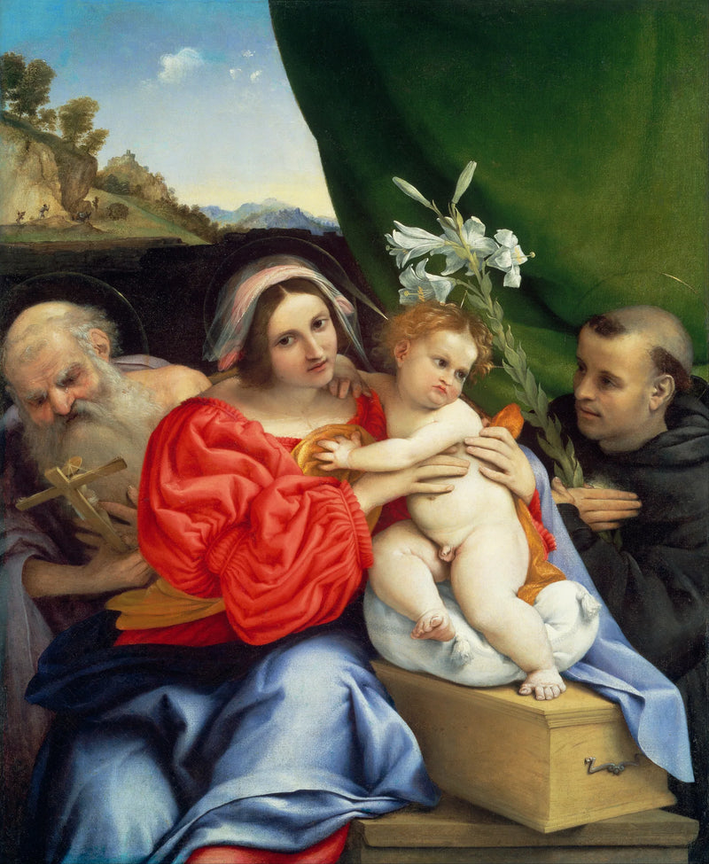 Vergine con il Bambino con i santi Gerolamo e Nicolò di Tolentino - Lorenzo Lotto