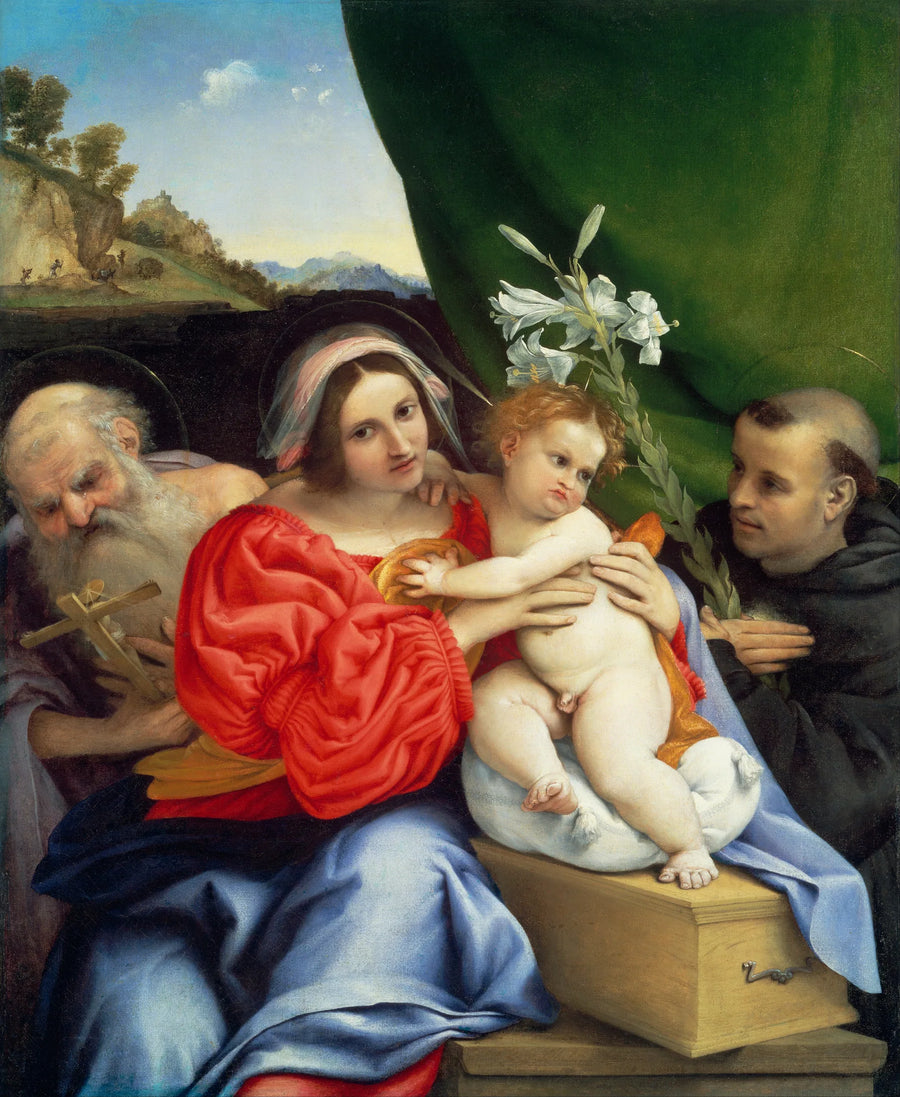 Vergine con il Bambino con i santi Gerolamo e Nicolò di Tolentino - Lorenzo Lotto