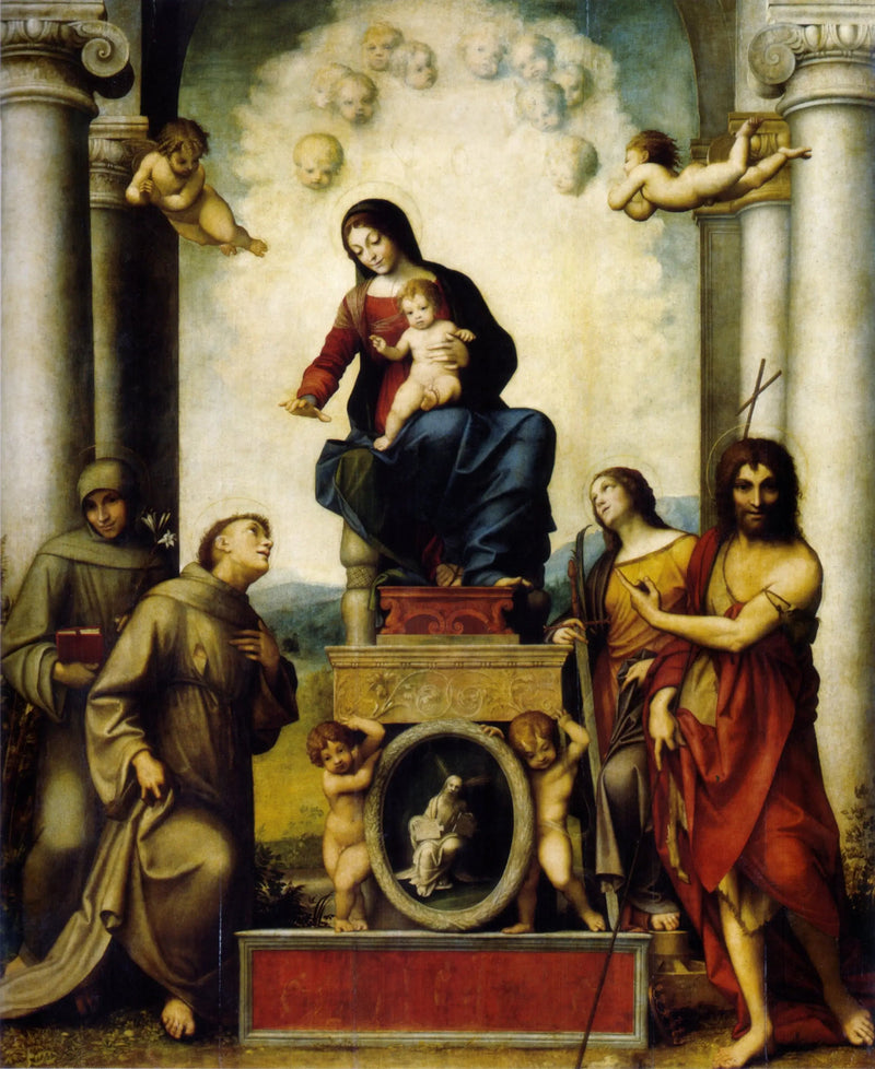 Vergine con il Bambino e San Francesco - Antonio da Correggio