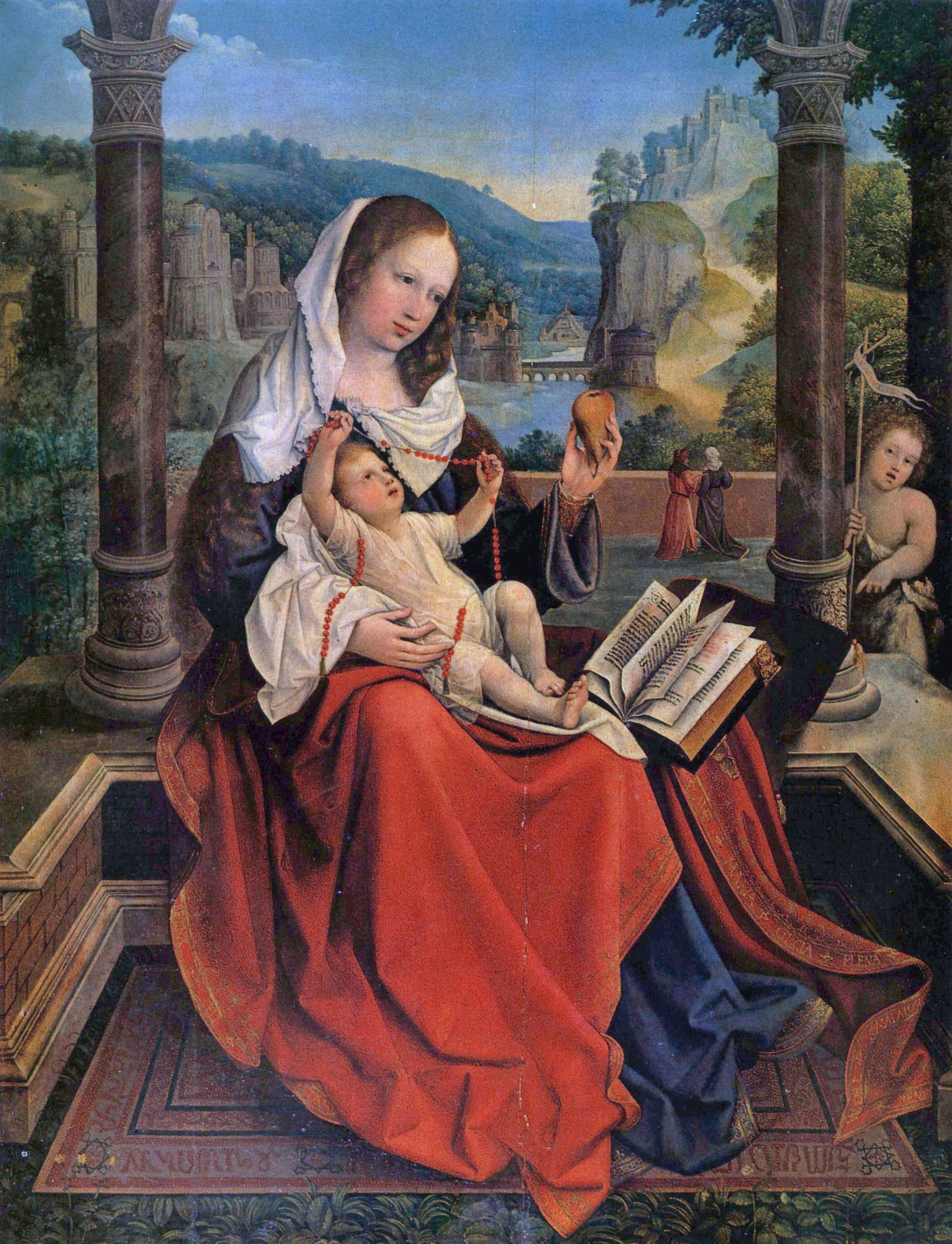 Vierge à l'Enfant avec Saint Jean-Baptiste - Bernard van Orley image 1 reproduction artisanale de tableau