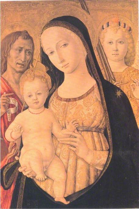 Vierge à l'Enfant avec saint Jean-Baptiste et saint Michel archange - Matteo di Giovanni image 1 reproduction de peinture à l’huile