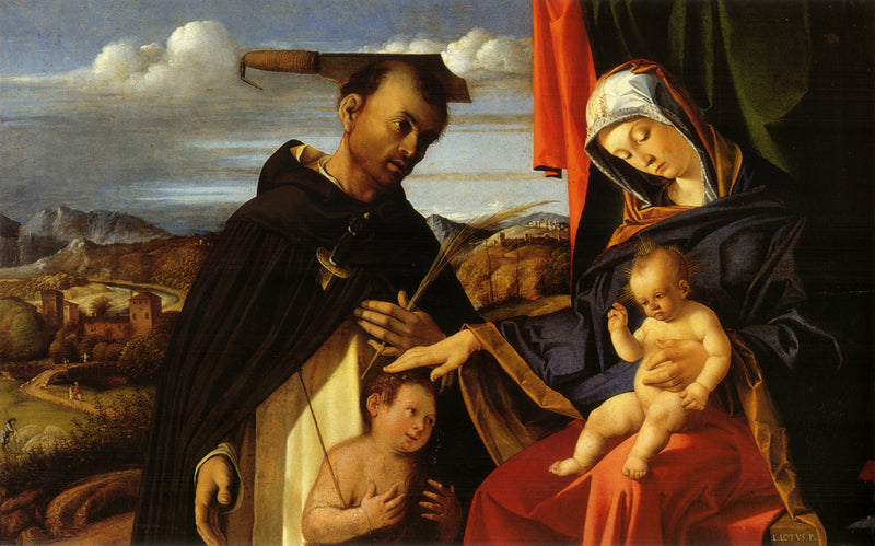 Vergine con il Bambino e san Pietro martire - Lorenzo Lotto