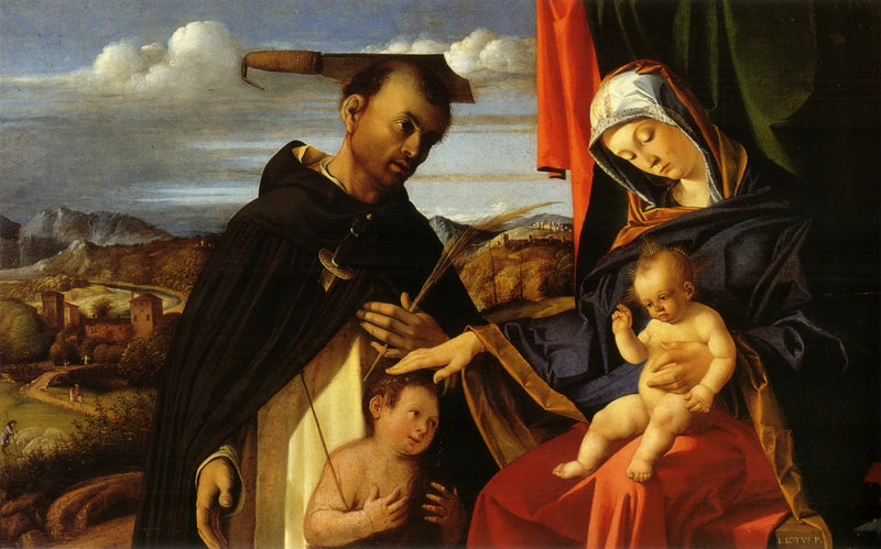 Vergine con il Bambino e san Pietro martire - Lorenzo Lotto