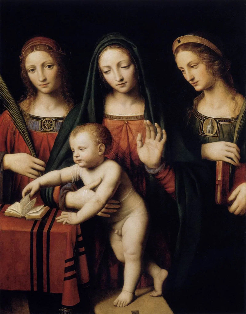 Vergine con il Bambino con santa Caterina d'Alessandria e santa Barbara - Bernardino Luini