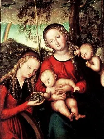 Vergine con il Bambino con Santa Caterina d'Alessandria - Lucas Cranach il Vecchio