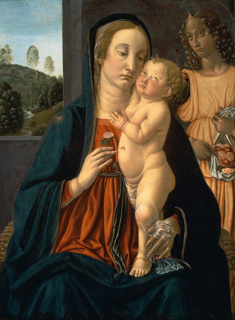 Vergine con il Bambino con un angelo - Cosimo Rosselli