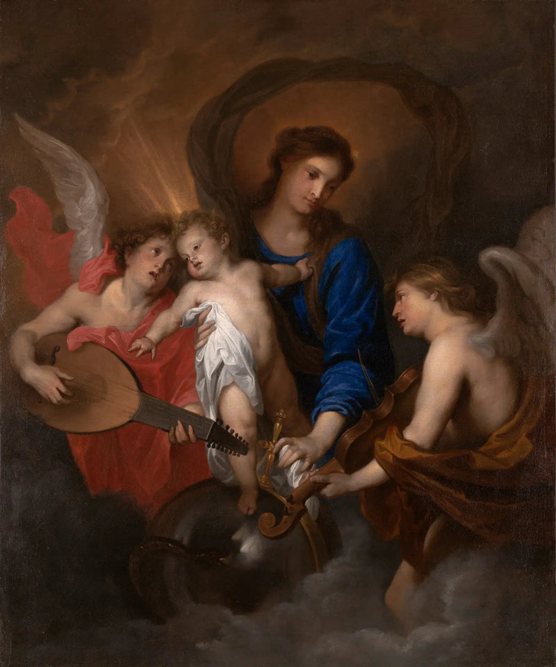 Vergine con il Bambino con un angelo musicista - Antoine van Dyck