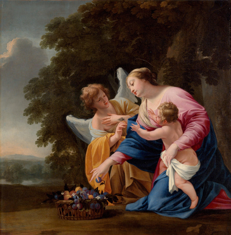 Vergine con il Bambino e un Angelo - Simon Vouet