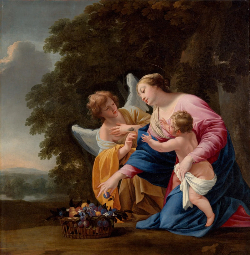 Vergine con il Bambino e un Angelo - Simon Vouet