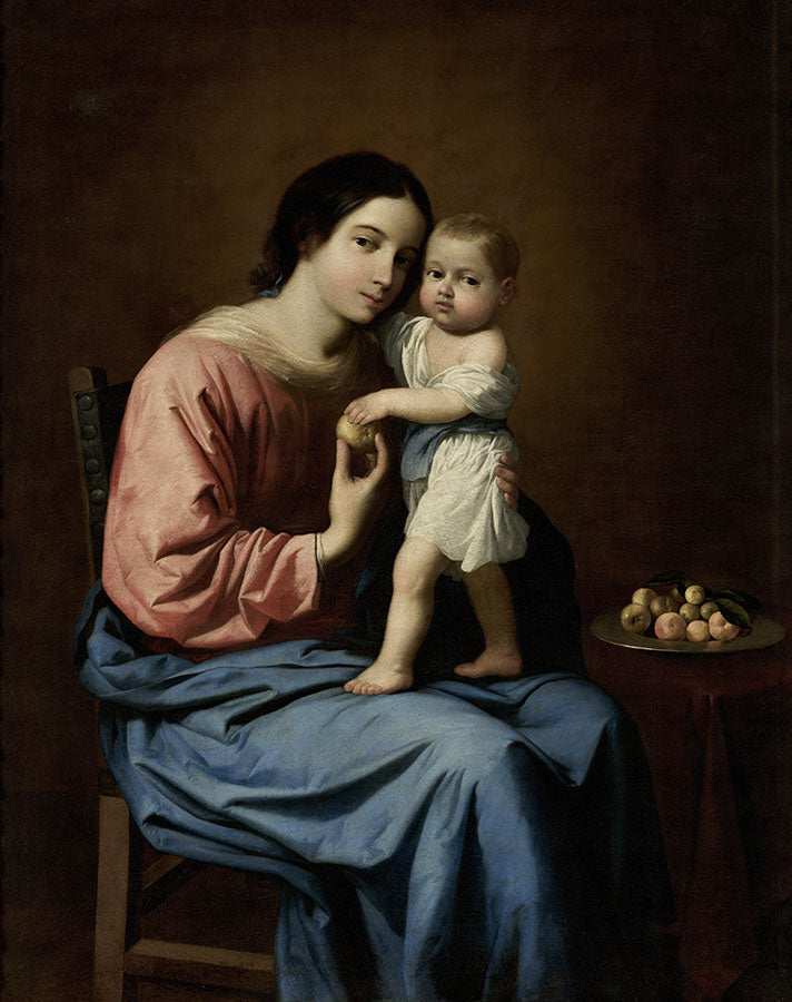 Vergine con il Bambino con un piatto di frutta - Francisco de Zurbarán
