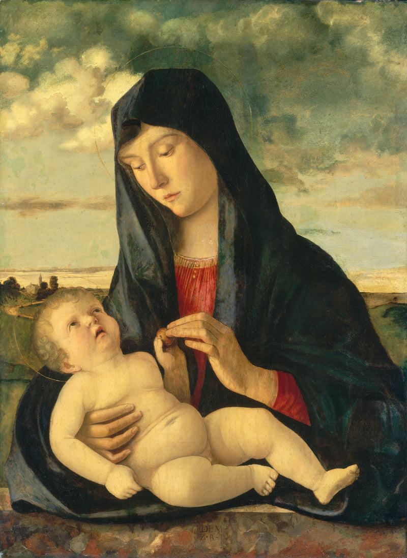 Vergine con il Bambino in un paesaggio - Giovanni Bellini