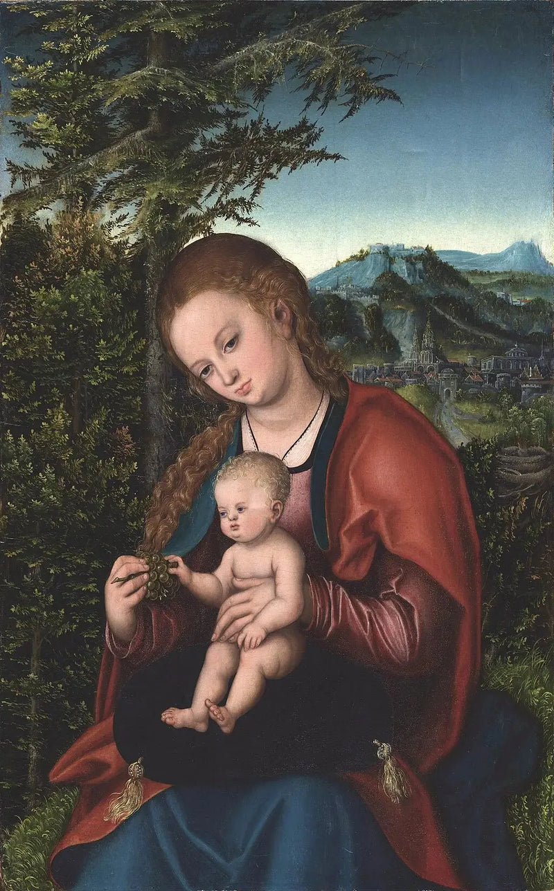 Vergine con il Bambino in un paesaggio - Lucas Cranach il Vecchio