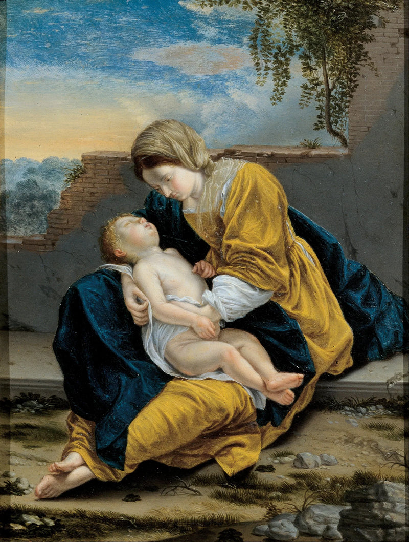 Vergine con il Bambino in un paesaggio - Orazio Gentileschi